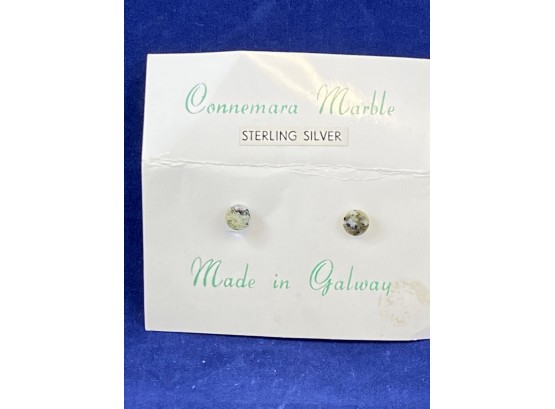 Connemara Marble With Sterling Silver Posts, Made In Galway, Ireland