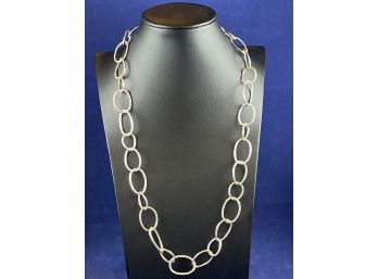 Sterling Silver Hammered Necklace, 24'