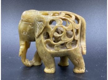 Elephant With Baby, Collectable Handmade Soapstone Carving Sculpture Figurine Statue