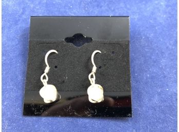 Sterling Silver Drop Pearl Earrings