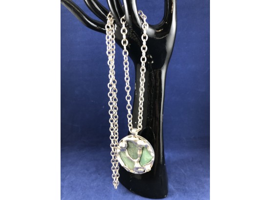 Dansk Smykkekunst, Danish Denmark Handmade Sterling Silver Pendant With Chain