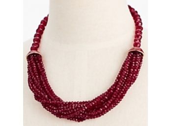 Talbots Torsade Red Statement Necklace, New In Box, Retails For $89.50