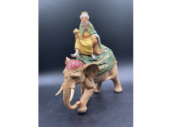 Rare Fontanini Italy 7.5' Scale Nativity King Gaspar On Elephant #56815