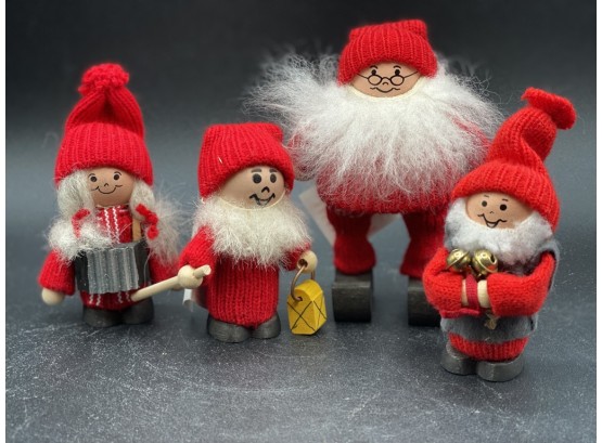 Lot Of 4 Ljungstroms Of Sweden Santas, Tomte Verkstan