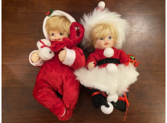 Small Porcelain Christmas Dolls