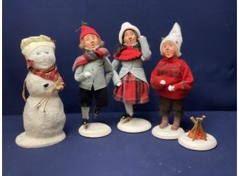 The Byers' Choice Ltd, Ice Skaters, Snowman And Fishing