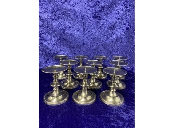 Set Of 10 Solid Brass Candle Holders - India