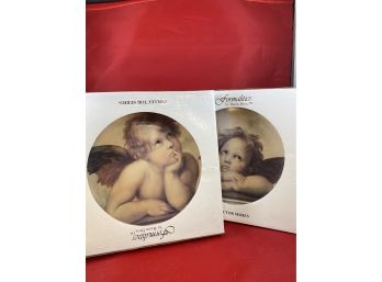 Set Of 2 Angel Series Collector Plates And Wall Hangers