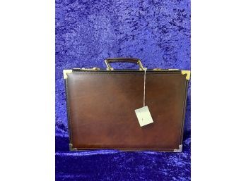 Renwick Brown Leather Briefcase With Combination Locks