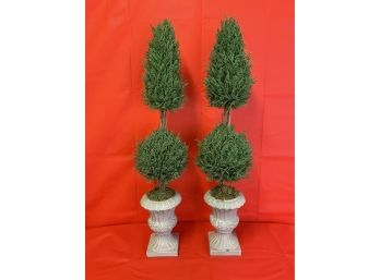 Pair Of Two Faux Topiaries