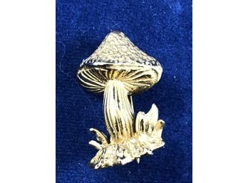 14K Yellow Gold Vintage BAB Ballou Mushroom Pin