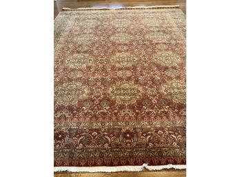 12'1' X 9'1' Patterened Asian Rug #4- Burgandy Base, Bronze, Beige With Black And Off-White Accents