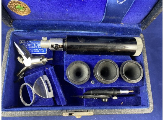 Vintage Bausch Lomb Otoscope Dr. Eye & Ear Scope Tool With Case Medical