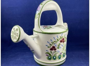 Hand Painted Ceramic Watering Can, Made In Portugal