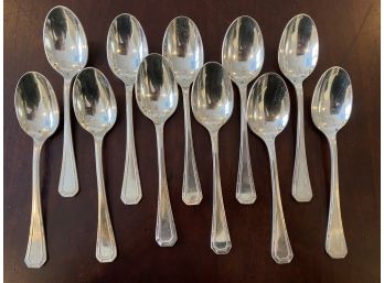 Antique French, Alfenide Christoffle? Silverplate Set Of 11 Teaspoons