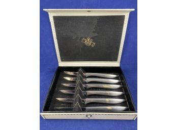 Vintage Supreme Cutlery Corp Stainless Steel, Italy, 6 Knife Set, In Original Box