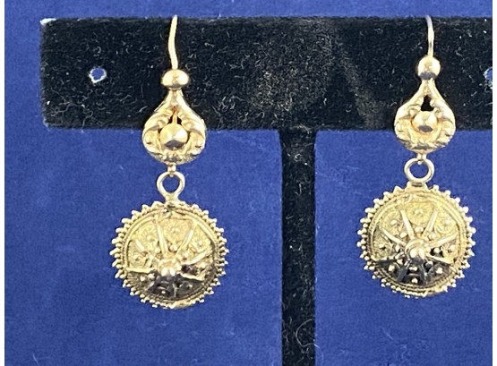 14K Gold Stunning Dangle Earrings