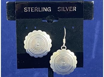 Sterling Silver Dangle And Stud Earring With Matching Design