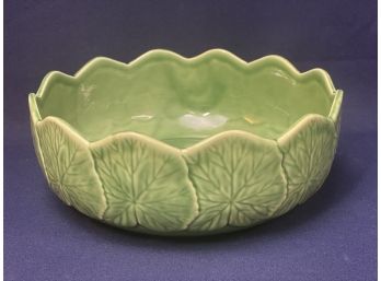 Bordallo Pinheiro Green Lily Pad Serving Bowl, Made In Portugal