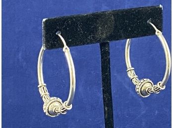 Sterling Silver Hoops With Beautiful Details, #1