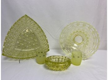 Vaseline Glass Uranium Glass Dishes