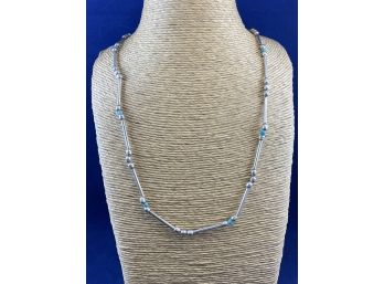 Sterling Silver And Turquoise Beaded Necklace