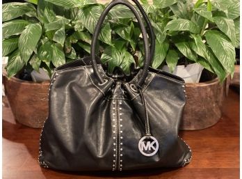 Michael Kors, Black With Nail Head Trim Handbag, Retails $384