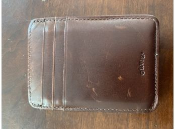 Orvis Leather Money Clip With Credit Card And Drivers Licence Slots