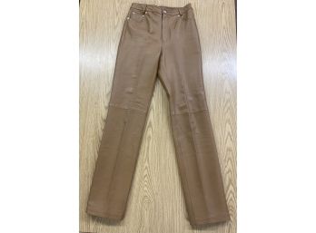 Jeanology Nutmeg Brown Leather Pants Size 8T