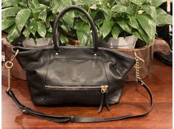 ORYANY Black Leather Handbag With Shoulder Strap, New With Tag