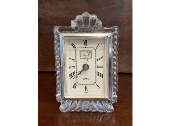 VIntage Fifth Ave Crystal Desk Clock, Working New Battery