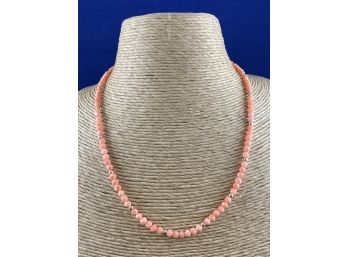 18K Yellow Gold And Coral Necklace, 18'
