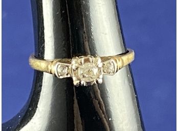 14K Yellow Gold Diamond Ring, Size 5