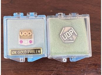 UOP Service Pins - 10K Gold And Sterling Silver