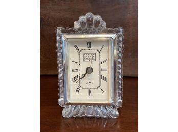 VIntage Fifth Ave Crystal Desk Clock, Working New Battery