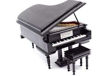 Mini Piano Music Box With Bench And Black Case Musical Box Melody Canon