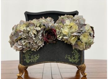 Beautiful Silk Flower Arrangement On Handpainted Box