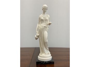 #2 A. Santini Nude Woman Classic Figure With Marble Base Made In Italy , 1 Part Of A Set Of 3