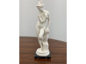#3 A. Santini Nude Woman Classic Figure With Marble Base Made In Italy, 1 Part Of A Set Of 3