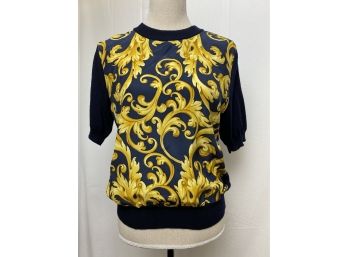 Salvatore Ferragamo Knit & Silk Top Size M