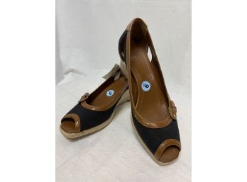 Circa Joan & David 2.5' Wedge Heel Shoes, Black, Brown & Tan Size 6