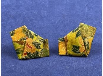 Origami Earrings, Handmade By Artist