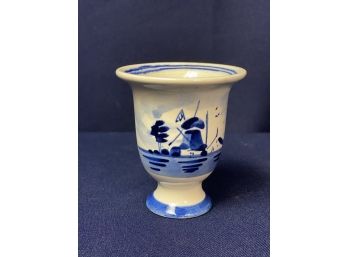 Delft Footed Container, Hand Painted In Holland