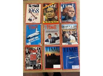 Vintage Time Magazines, Lot Of 9