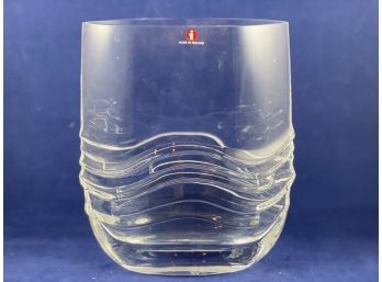 Vintage Mid Century Crystal Vase From IITTALA Finland - Never Used, In Original Box