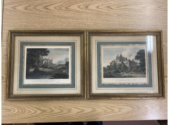 Pair Of Framed Old Prints,  Craigmillar Castle & Wells Cathedral