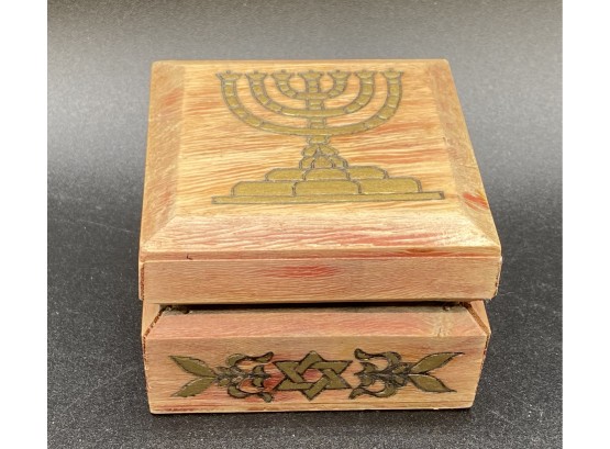 Judaica Trinket Box With Menorah