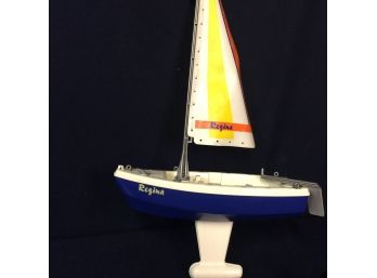 Playmobil Sailboat 'reging' With Two Boaters And 1 Child