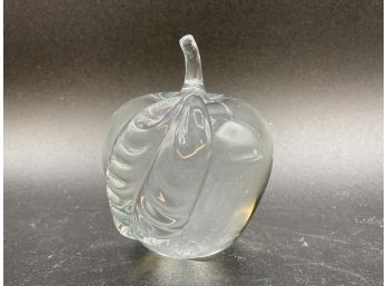 Crystal Apple Paperweight Signed Tang '85