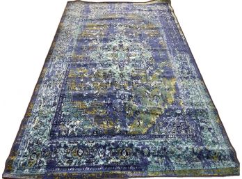 Giza Blue And Turquoise Rug With Rubber Back - Was New In Package - 5'x8'